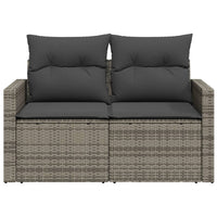 Thumbnail for Gartensofa 2-Sitzer mit Kissen Grau Poly Rattan