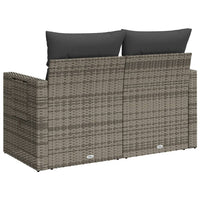 Thumbnail for Gartensofa 2-Sitzer mit Kissen Grau Poly Rattan