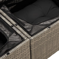 Thumbnail for Gartensofa 2-Sitzer mit Kissen Grau Poly Rattan