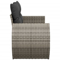 Thumbnail for Gartensofa 2-Sitzer mit Kissen Grau Poly Rattan
