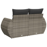 Thumbnail for Gartensofa 2-Sitzer mit Kissen Grau Poly Rattan