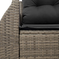 Thumbnail for Gartensofa 2-Sitzer mit Kissen Grau Poly Rattan