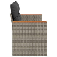 Thumbnail for Gartensofa 2-Sitzer mit Kissen Grau Poly Rattan