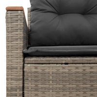 Thumbnail for Gartensofa 2-Sitzer mit Kissen Grau Poly Rattan