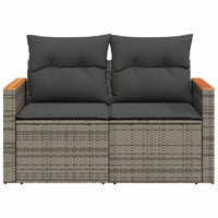 Thumbnail for Gartensofa 2-Sitzer mit Kissen Grau Poly Rattan
