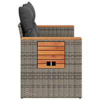 Thumbnail for Gartensofa 2-Sitzer mit Kissen Grau Poly Rattan