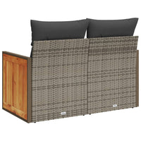 Thumbnail for Gartensofa 2-Sitzer mit Kissen Grau Poly Rattan