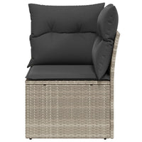 Thumbnail for Garten-Ecksofa mit Kissen Hellgrau Poly Rattan