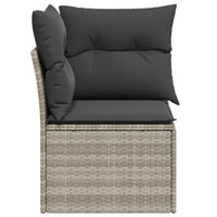 Thumbnail for Garten-Ecksofa mit Kissen Hellgrau Poly Rattan