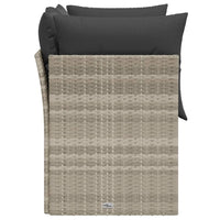 Thumbnail for Gartensofa mit Kissen 2-Sitzer Hellgrau Poly Rattan