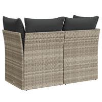 Thumbnail for Gartensofa mit Kissen 2-Sitzer Hellgrau Poly Rattan