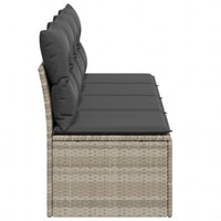 Thumbnail for Gartensofa mit Kissen 4-Sitzer Hellgrau Poly Rattan