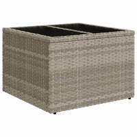 Thumbnail for Gartentisch mit Glasplatte Hellgrau 55x55x37 cm Poly Rattan