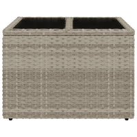 Thumbnail for Gartentisch mit Glasplatte Hellgrau 55x55x37 cm Poly Rattan