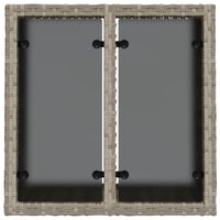 Thumbnail for Gartentisch mit Glasplatte Hellgrau 55x55x37 cm Poly Rattan