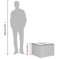 Thumbnail for Gartentisch mit Glasplatte Hellgrau 55x55x37 cm Poly Rattan