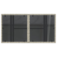 Thumbnail for Gartentisch mit Glasplatte Hellgrau 100x55x73 cm Poly Rattan