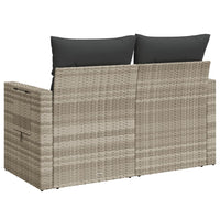 Thumbnail for Gartensofa mit Kissen 2-Sitzer Hellgrau Poly Rattan