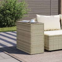 Thumbnail for Garten-Beistelltisch mit Glasplatte 58x27,5x55 cm Poly Rattan