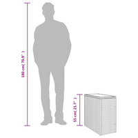 Thumbnail for Garten-Beistelltisch mit Glasplatte 58x27,5x55 cm Poly Rattan