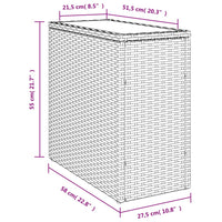 Thumbnail for Garten-Beistelltisch mit Glasplatte 58x27,5x55 cm Poly Rattan