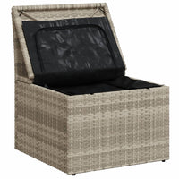 Thumbnail for Gartensessel ohne Armlehnen mit Kissen Hellgrau Poly Rattan