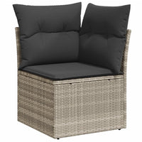 Thumbnail for Garten-Ecksofa mit Kissen Hellgrau Poly Rattan