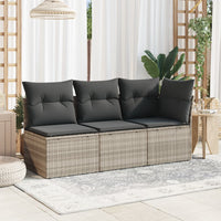 Thumbnail for Garten-Ecksofa mit Kissen Hellgrau Poly Rattan