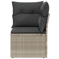 Thumbnail for Garten-Ecksofa mit Kissen Hellgrau Poly Rattan