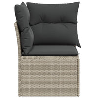 Thumbnail for Garten-Ecksofa mit Kissen Hellgrau Poly Rattan