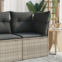 Thumbnail for Garten-Ecksofa mit Kissen Hellgrau Poly Rattan