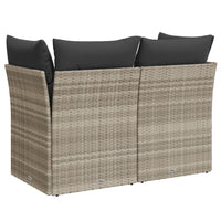Thumbnail for Gartensofa mit Kissen 2-Sitzer Hellgrau Poly Rattan