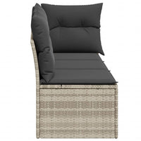 Thumbnail for Gartensofa mit Kissen 3-Sitzer Hellgrau Poly Rattan