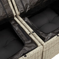 Thumbnail for Gartensofa mit Kissen 3-Sitzer Hellgrau Poly Rattan
