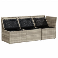 Thumbnail for Gartensofa mit Kissen 3-Sitzer Hellgrau Poly Rattan