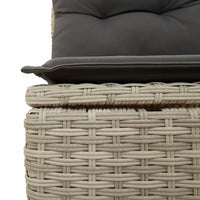 Thumbnail for Gartensofa mit Kissen 3-Sitzer Hellgrau Poly Rattan