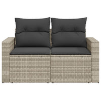 Thumbnail for Gartensofa mit Kissen 2-Sitzer Hellgrau Poly Rattan