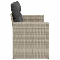 Thumbnail for Gartensofa mit Kissen 2-Sitzer Hellgrau Poly Rattan