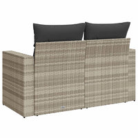 Thumbnail for Gartensofa mit Kissen 2-Sitzer Hellgrau Poly Rattan