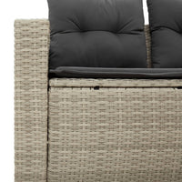 Thumbnail for Gartensofa mit Kissen 2-Sitzer Hellgrau Poly Rattan