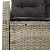 Thumbnail for Gartensofa mit Kissen 2-Sitzer Hellgrau Poly Rattan