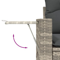 Thumbnail for Gartensofa mit Kissen 2-Sitzer Hellgrau Poly Rattan