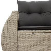 Thumbnail for Gartensofa mit Kissen 2-Sitzer Hellgrau Poly Rattan