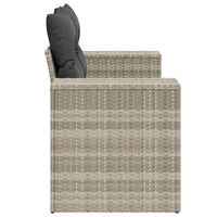 Thumbnail for Gartensofa mit Kissen 2-Sitzer Hellgrau Poly Rattan