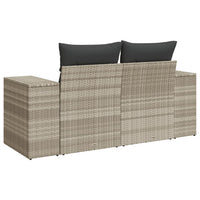 Thumbnail for Gartensofa mit Kissen 2-Sitzer Hellgrau Poly Rattan