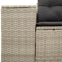 Thumbnail for Gartensofa mit Kissen 2-Sitzer Hellgrau Poly Rattan