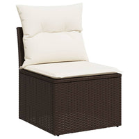 Thumbnail for Gartensofa ohne Armlehnen mit Kissen Braun Poly Rattan