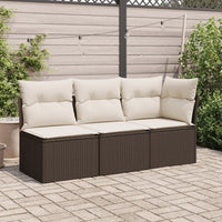 Thumbnail for Gartensofa ohne Armlehnen mit Kissen Braun Poly Rattan