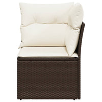 Thumbnail for Garten-Ecksofa mit Kissen Braun Poly Rattan