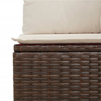 Thumbnail for Garten-Ecksofa mit Kissen Braun Poly Rattan